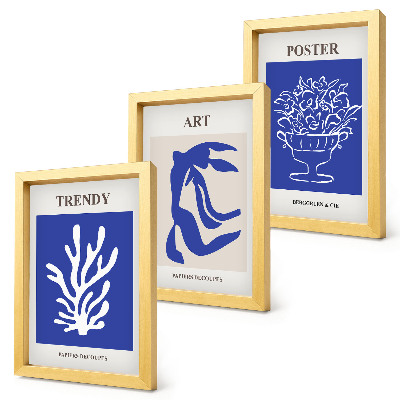Modern keretezett kép szett Henri Matisse absztrakt művészeti plakátjai