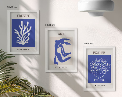 Modern keretezett kép szett Henri Matisse absztrakt művészeti plakátjai
