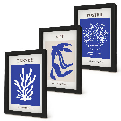 Modern keretezett kép szett Henri Matisse absztrakt művészeti plakátjai