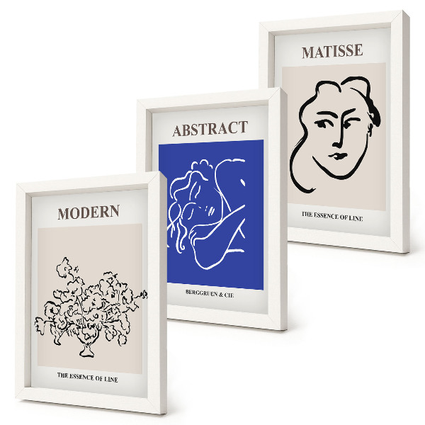 Keretezett triptichon Henri Matisse modern és absztrakt stílusában készült plakátok