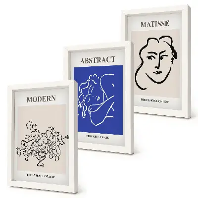 Keretezett triptichon Henri Matisse stílusú modern absztrakt plakátok