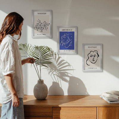 Keretezett triptichon Henri Matisse modern és absztrakt stílusában készült plakátok