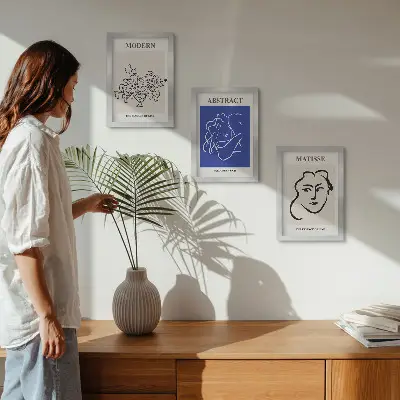 Keretezett triptichon Henri Matisse stílusú modern absztrakt plakátok