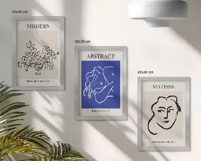 Keretezett triptichon Henri Matisse stílusú modern absztrakt plakátok