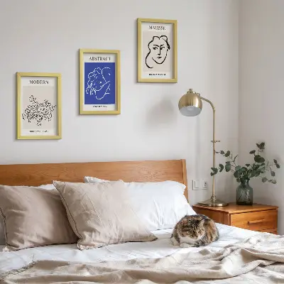 Keretezett triptichon Henri Matisse stílusú modern absztrakt plakátok