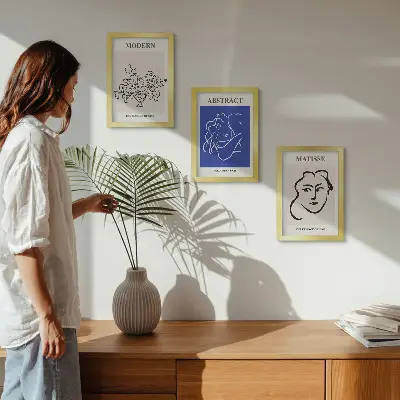 Keretezett triptichon Henri Matisse stílusú modern absztrakt plakátok