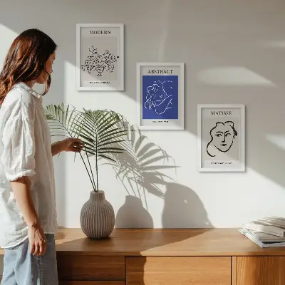 Keretezett triptichon Henri Matisse stílusú modern absztrakt plakátok