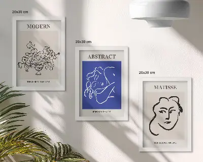 Keretezett triptichon Henri Matisse stílusú modern absztrakt plakátok