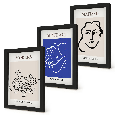 Keretezett triptichon Henri Matisse modern és absztrakt stílusában készült plakátok