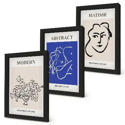 Keretezett triptichon Henri Matisse stílusú modern absztrakt plakátok