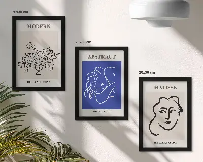 Keretezett triptichon Henri Matisse stílusú modern absztrakt plakátok