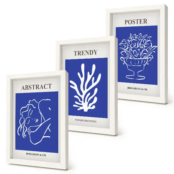 Henri Matisse stílusos kék poszterszett modern keretezett kivitelben