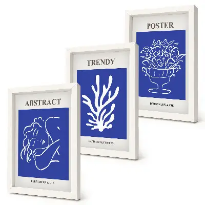 Henri Matisse stílusos kék poszterszett modern keretezett kivitelben