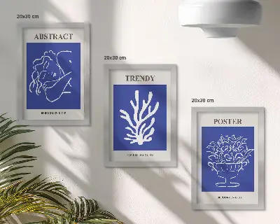 Henri Matisse stílusos kék poszterszett modern keretezett kivitelben
