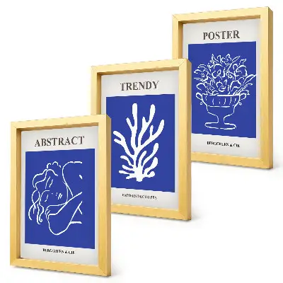 Henri Matisse stílusos kék poszterszett modern keretezett kivitelben