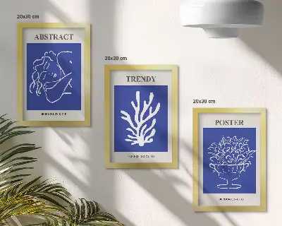Henri Matisse stílusos kék poszterszett modern keretezett kivitelben