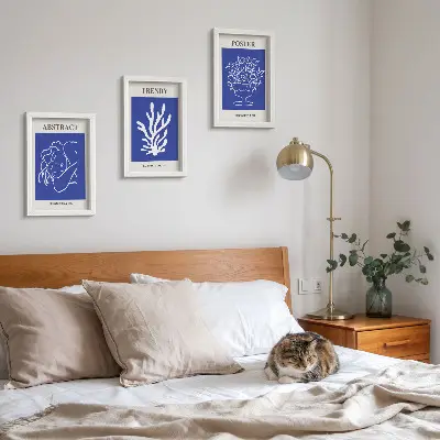 Henri Matisse stílusos kék poszterszett modern keretezett kivitelben