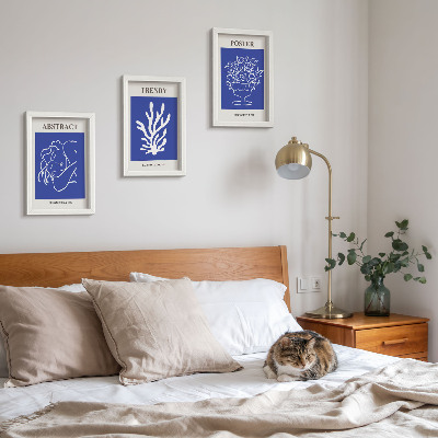 Modern keretezett kép szett Stílusos kék poszterek Henri Matisse-től