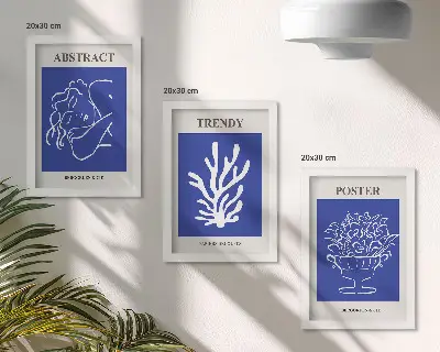 Henri Matisse stílusos kék poszterszett modern keretezett kivitelben