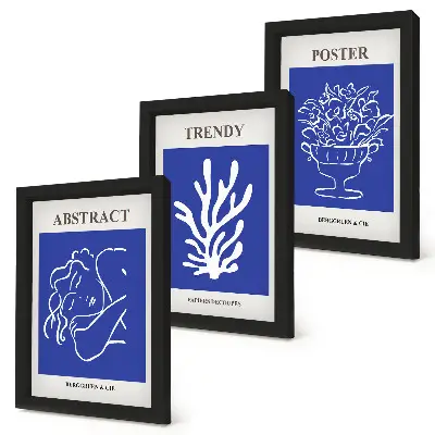Henri Matisse stílusos kék poszterszett modern keretezett kivitelben