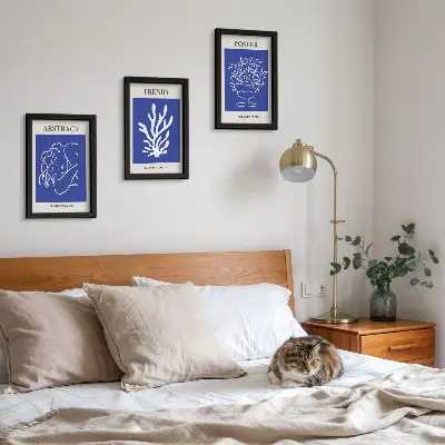 Henri Matisse stílusos kék poszterszett modern keretezett kivitelben
