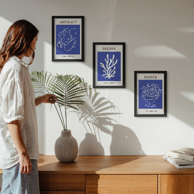 Modern keretezett kép szett Stílusos kék poszterek Henri Matisse-től