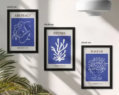 Henri Matisse stílusos kék poszterszett modern keretezett kivitelben