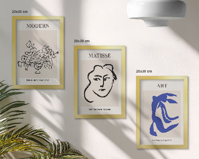 Modern keretezett kép szett Absztrakt plakátok Henri Matisse minimalista stílusában