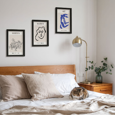 Modern keretezett kép szett Absztrakt plakátok Henri Matisse minimalista stílusában