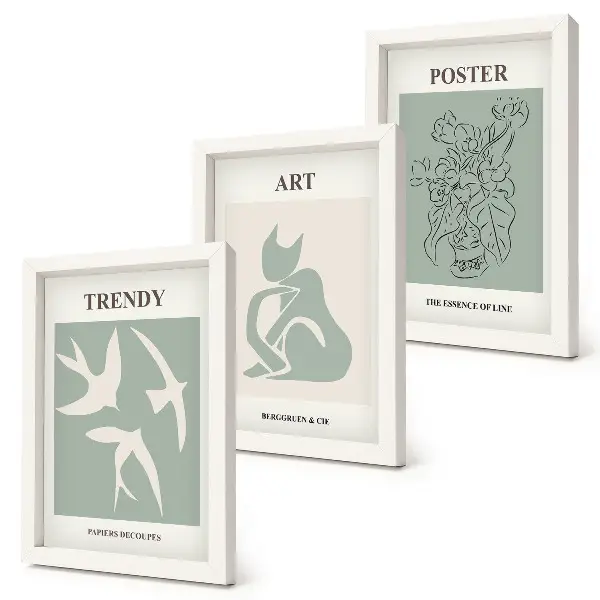 Keretezett Henri Matisse triptichon stílusos illusztrációk