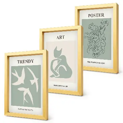 Keretezett Henri Matisse triptichon stílusos illusztrációk