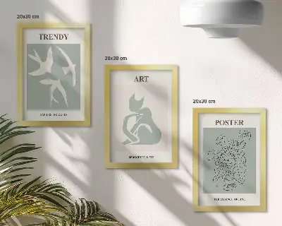 Keretezett Henri Matisse triptichon stílusos illusztrációk
