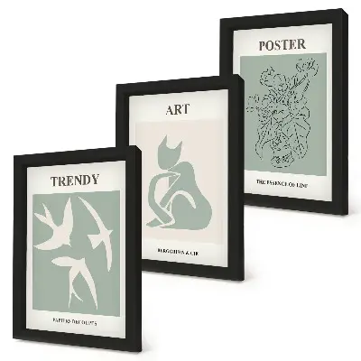 Keretezett Henri Matisse triptichon stílusos illusztrációk