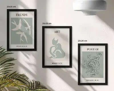 Keretezett Henri Matisse triptichon stílusos illusztrációk