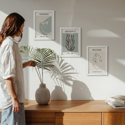 Modern keretezett kép szett Stílusos festmények absztrakt motívumokkal Henri Matisse-től