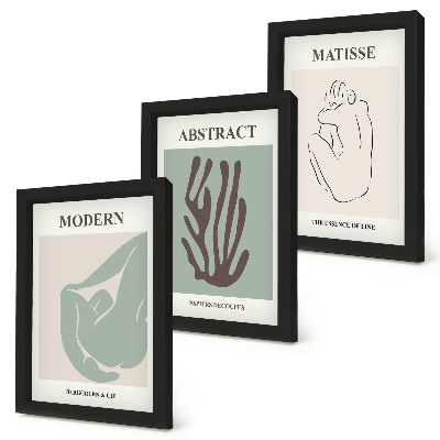 Modern keretezett kép szett Stílusos festmények absztrakt motívumokkal Henri Matisse-től