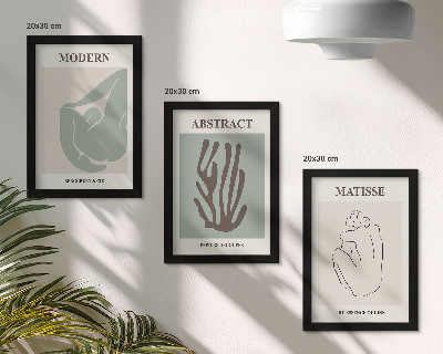 Modern keretezett kép szett Stílusos festmények absztrakt motívumokkal Henri Matisse-től