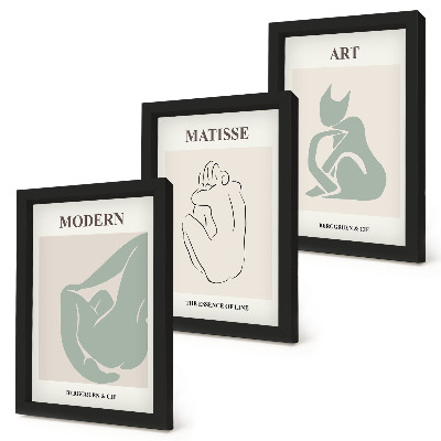 Keretezett triptichon Henri Matisse pasztell árnyalatú absztrakt alakjai