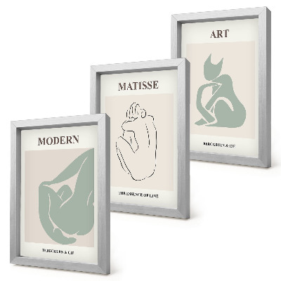 Keretezett triptichon Henri Matisse pasztell árnyalatú absztrakt alakjai