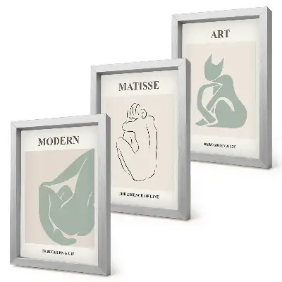 Keretezett triptichon Henri Matisse pasztell árnyalatú absztrakt alakjaival