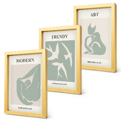 Modern keretezett kép szett Henri Matisse absztrakt figurái visszafogott színekben