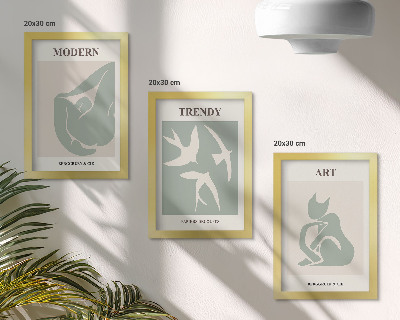 Modern keretezett kép szett Henri Matisse absztrakt figurái visszafogott színekben