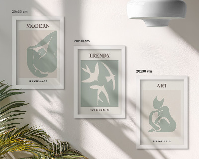 Modern keretezett kép szett Henri Matisse absztrakt figurái visszafogott színekben