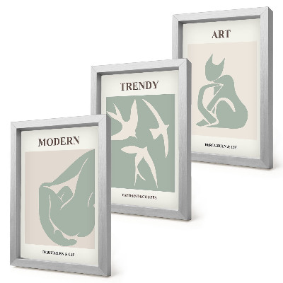 Modern keretezett kép szett Henri Matisse absztrakt figurái visszafogott színekben