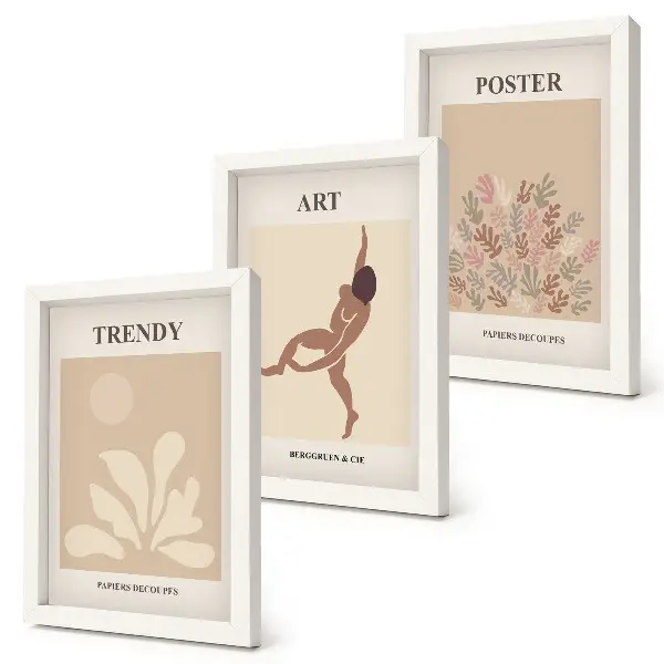 Absztrakt formák és alakok Henri Matisse stílusában modern keretezett képszett