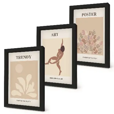 Absztrakt formák és alakok Henri Matisse stílusában modern keretezett képszett