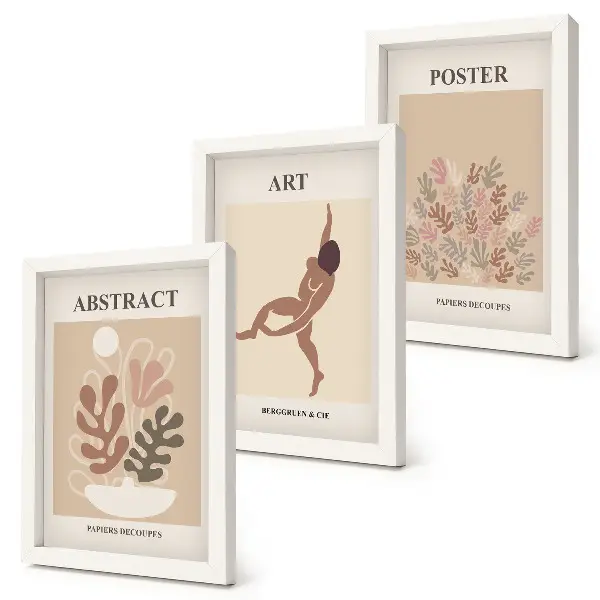 Keretezett triptichon Henri Matisse stílusú absztrakt kompozíciókkal