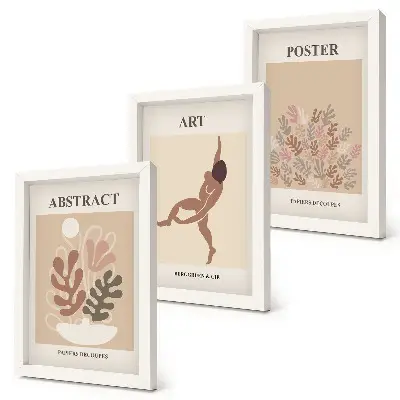 Keretezett triptichon Henri Matisse stílusú absztrakt kompozíciókkal
