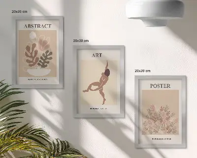 Keretezett triptichon Henri Matisse stílusú absztrakt kompozíciókkal