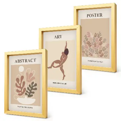 Keretezett triptichon Henri Matisse stílusú absztrakt kompozíciókkal